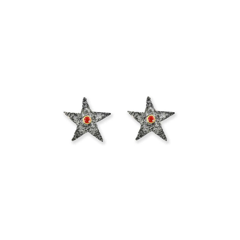 Silver Stars With Ruby - ArtLofter