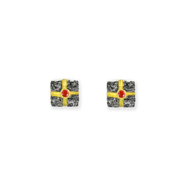 Silver Squares With Ruby - ArtLofter