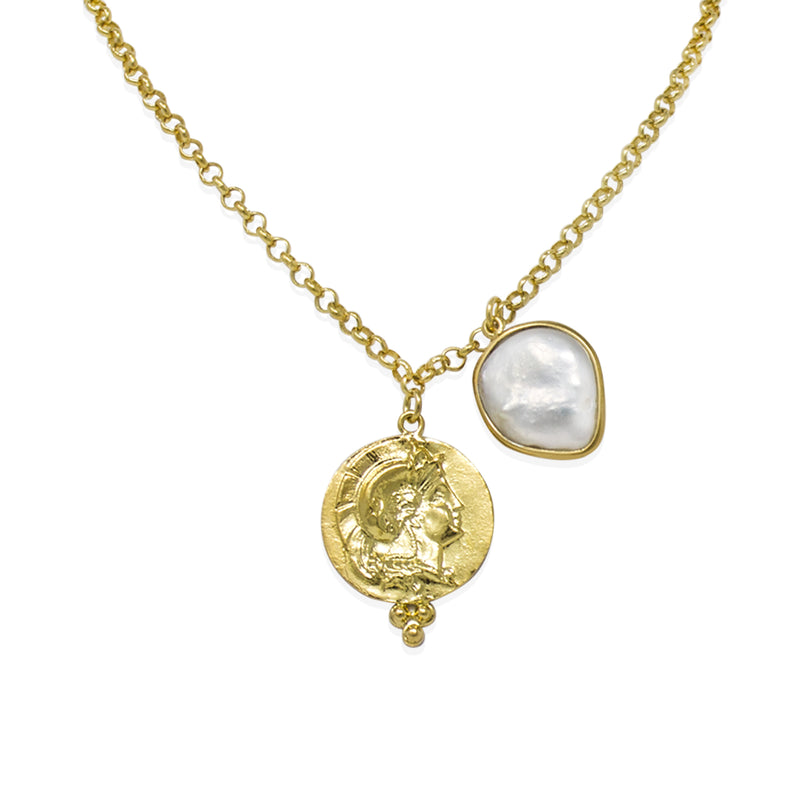 Coin & Pearl Necklace
