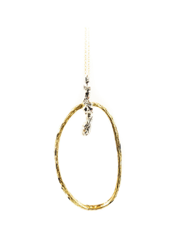 Gold Plated Necklace With Diamond Dust - ArtLofter