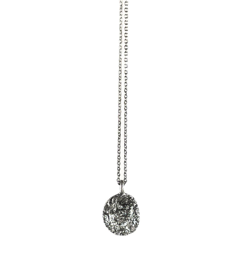 Oxidized Silver Necklace With Diamond Dust - ArtLofter