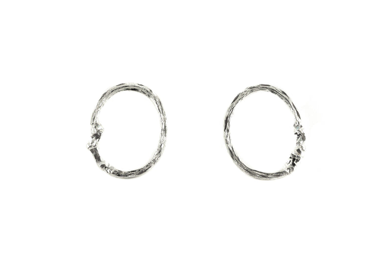 Silver Earrings With Diamond Dust - ArtLofter
