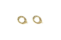 Gold Plated Oval Earrings With Pearl - ArtLofter