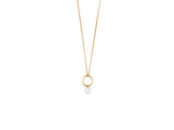 Gold Plated Pearl Drop Necklace - ArtLofter