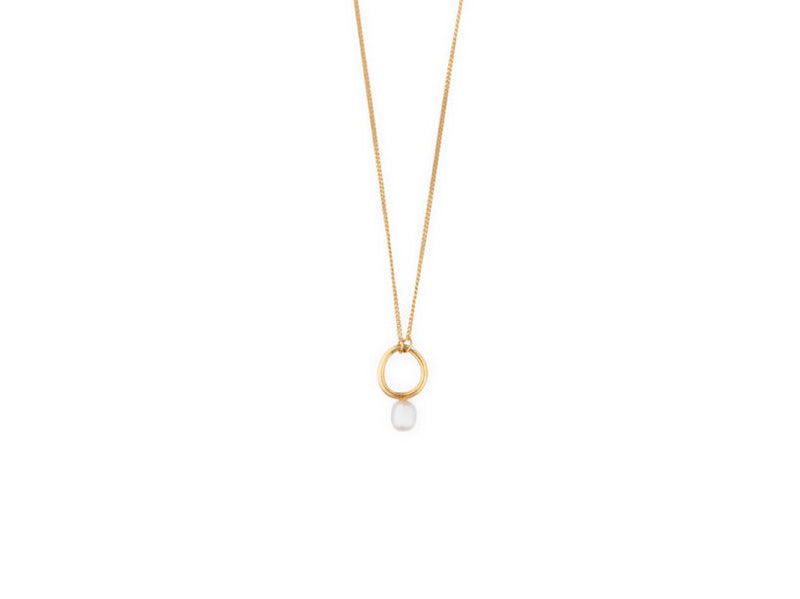 Gold Plated Pearl Drop Necklace - ArtLofter