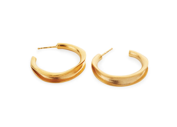 Gold Plated Ring Earrings - ArtLofter
