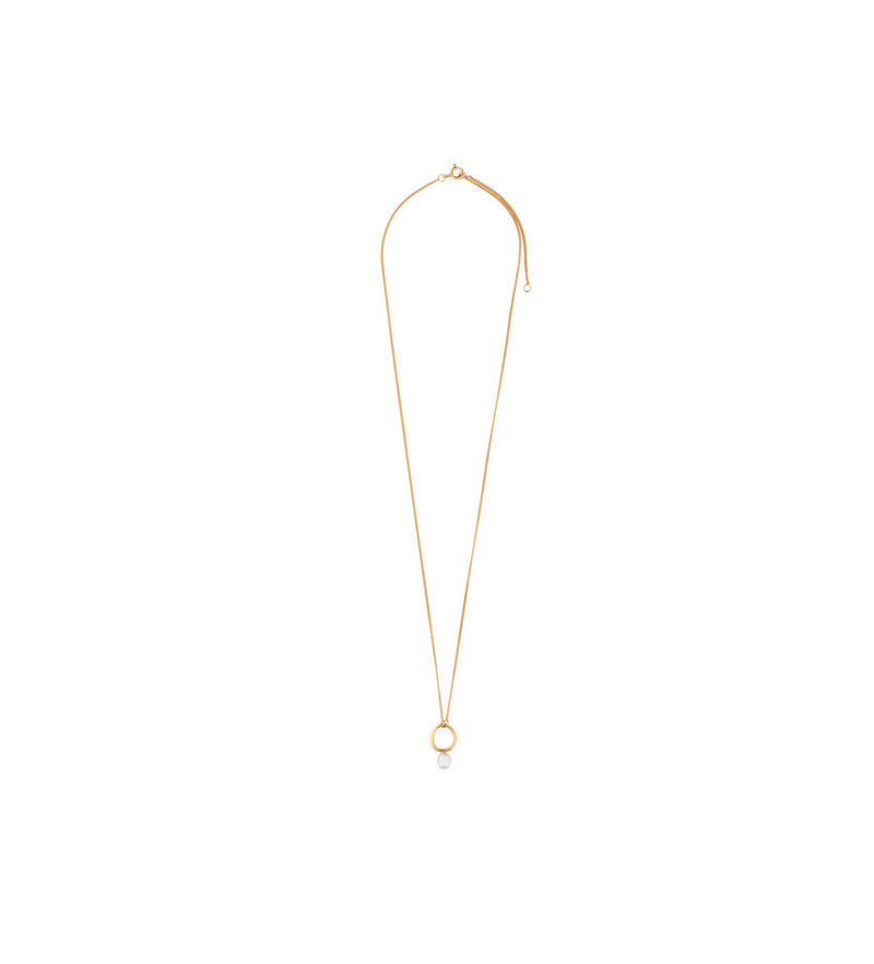 Gold Plated Pearl Drop Necklace - ArtLofter