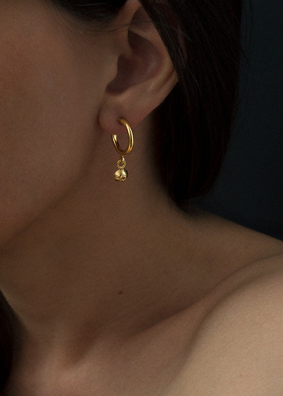 Gold Plated Circle Drop Earrings