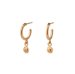 Gold Plated Circle Drop Earrings