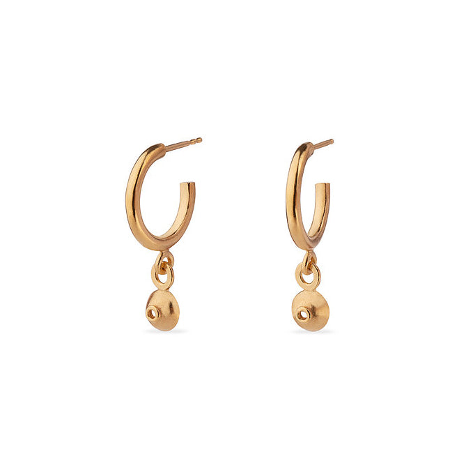 Gold Plated Circle Drop Earrings