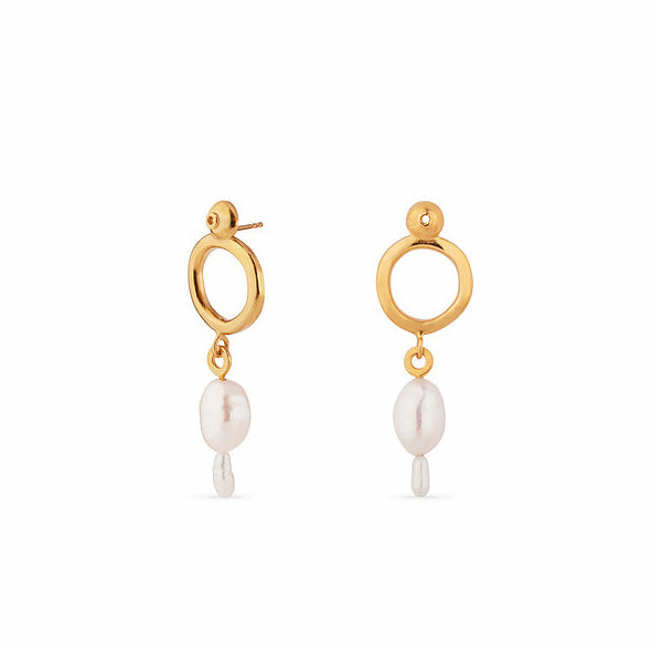 Gold Plated Pearl Drop Earrings