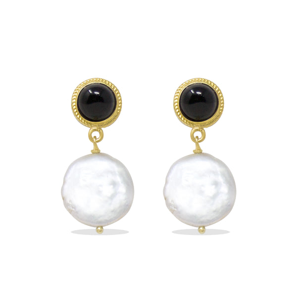 Onyx & Pearl Earrings