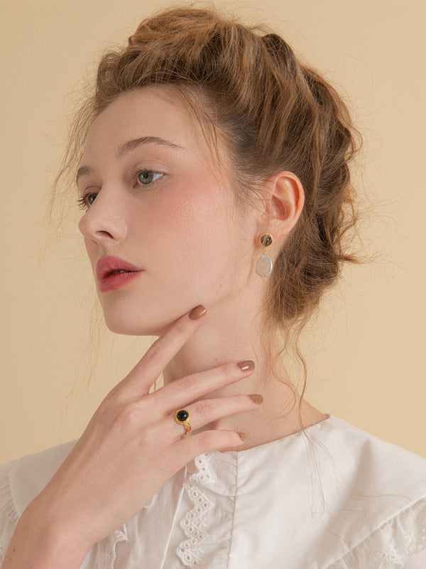 Onyx & Pearl Earrings