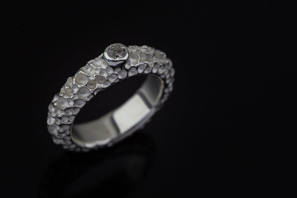 Silver Ring With White Sapphire - ArtLofter