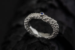 Silver Ring With Blue Sapphire - ArtLofter