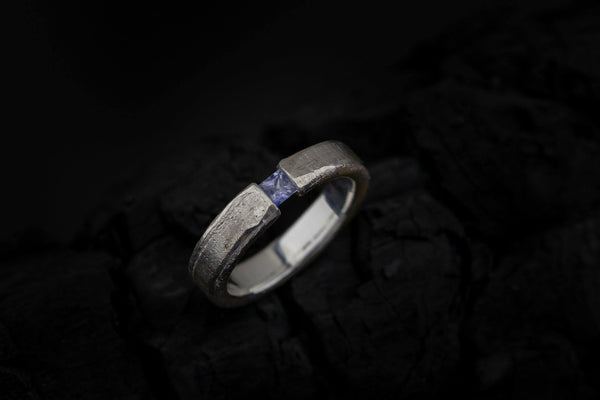 Silver Ring With Sapphire - ArtLofter
