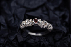 Silver Ring With Garnet - ArtLofter