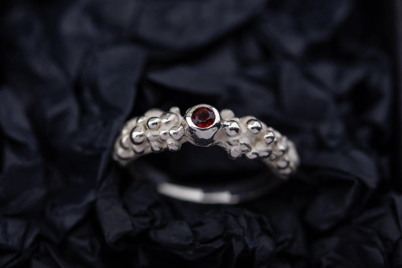 Silver Ring With Garnet - ArtLofter